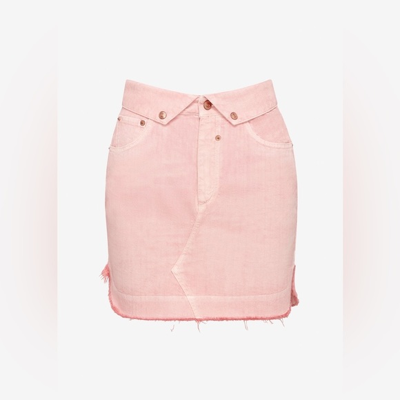 SEROYA Holly Mid Rise Jean Blush Pink Mini Skirt NEW - Picture 2 of 5